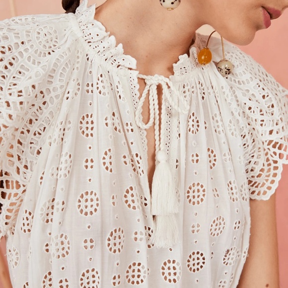 Ulla Johnson Gianna eyelet midi dress with tie waist. Excellent condition. Sz 4 - Picture 2 of 14